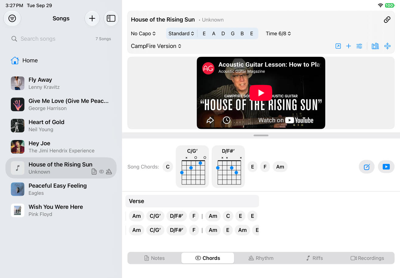 Transcribe chords using the built-in dictionary or create your own